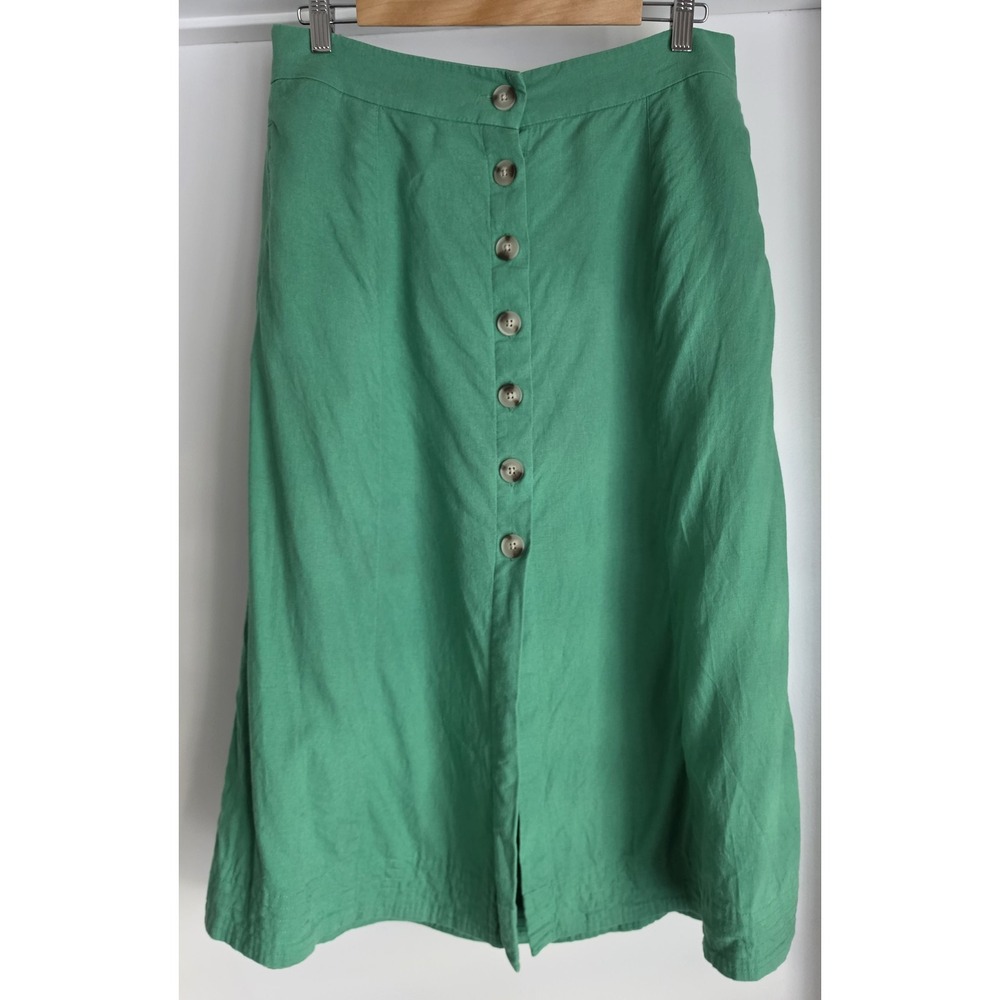 Universal Thread Women Green Solid Midi Skirt 30in Classic Casual